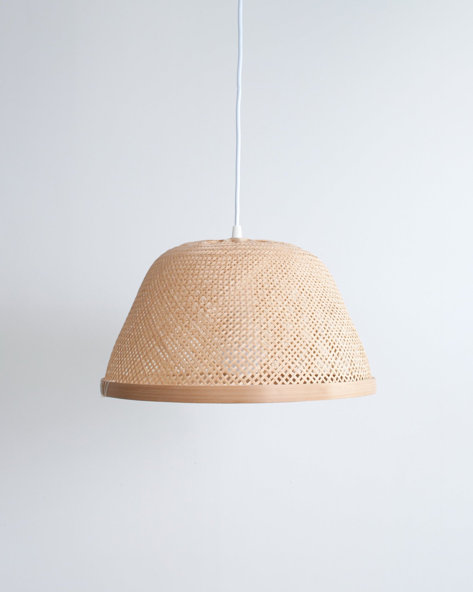 Bowl shape Bamboo hanging lamp on white background