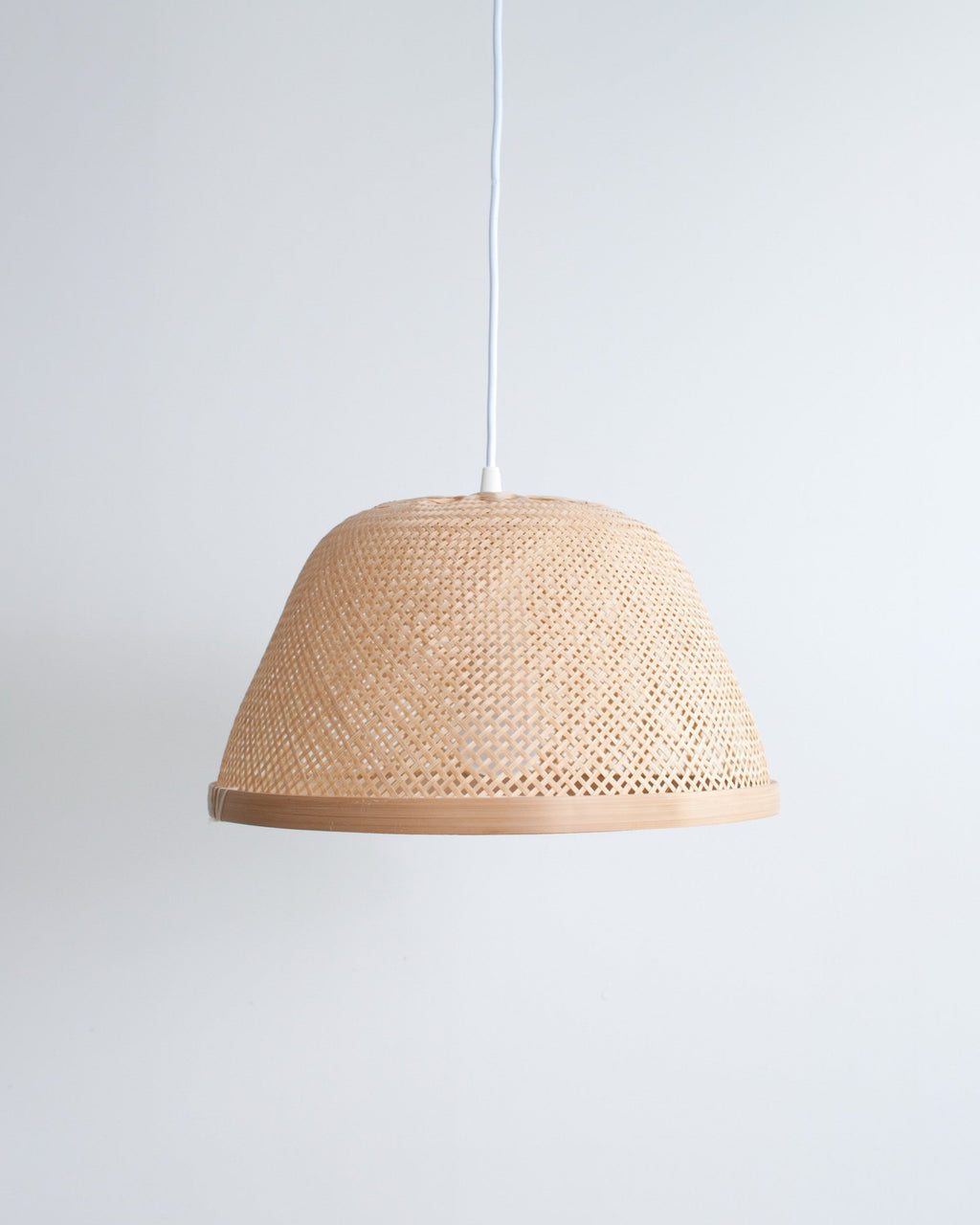 Bowl shape Bamboo hanging lamp on white background