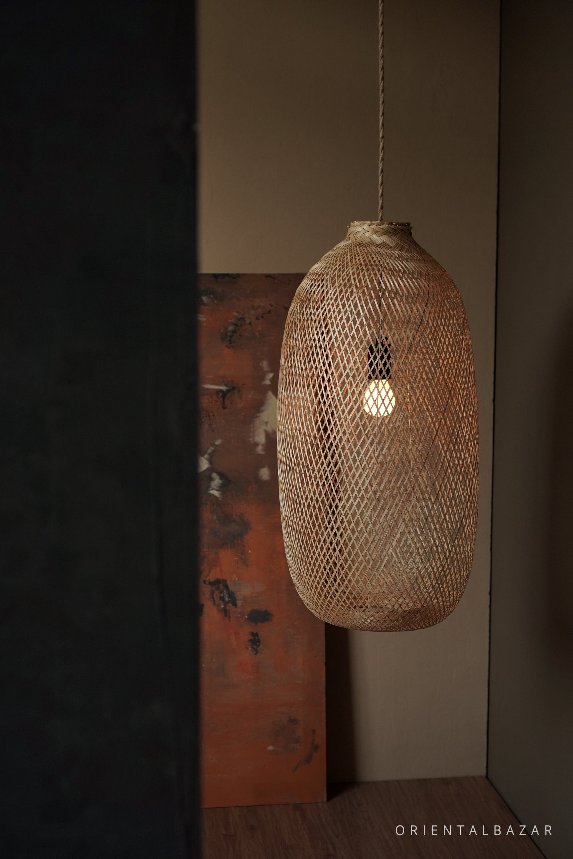 Flexible Bamboo Pendant Light - PL05 Natural Color