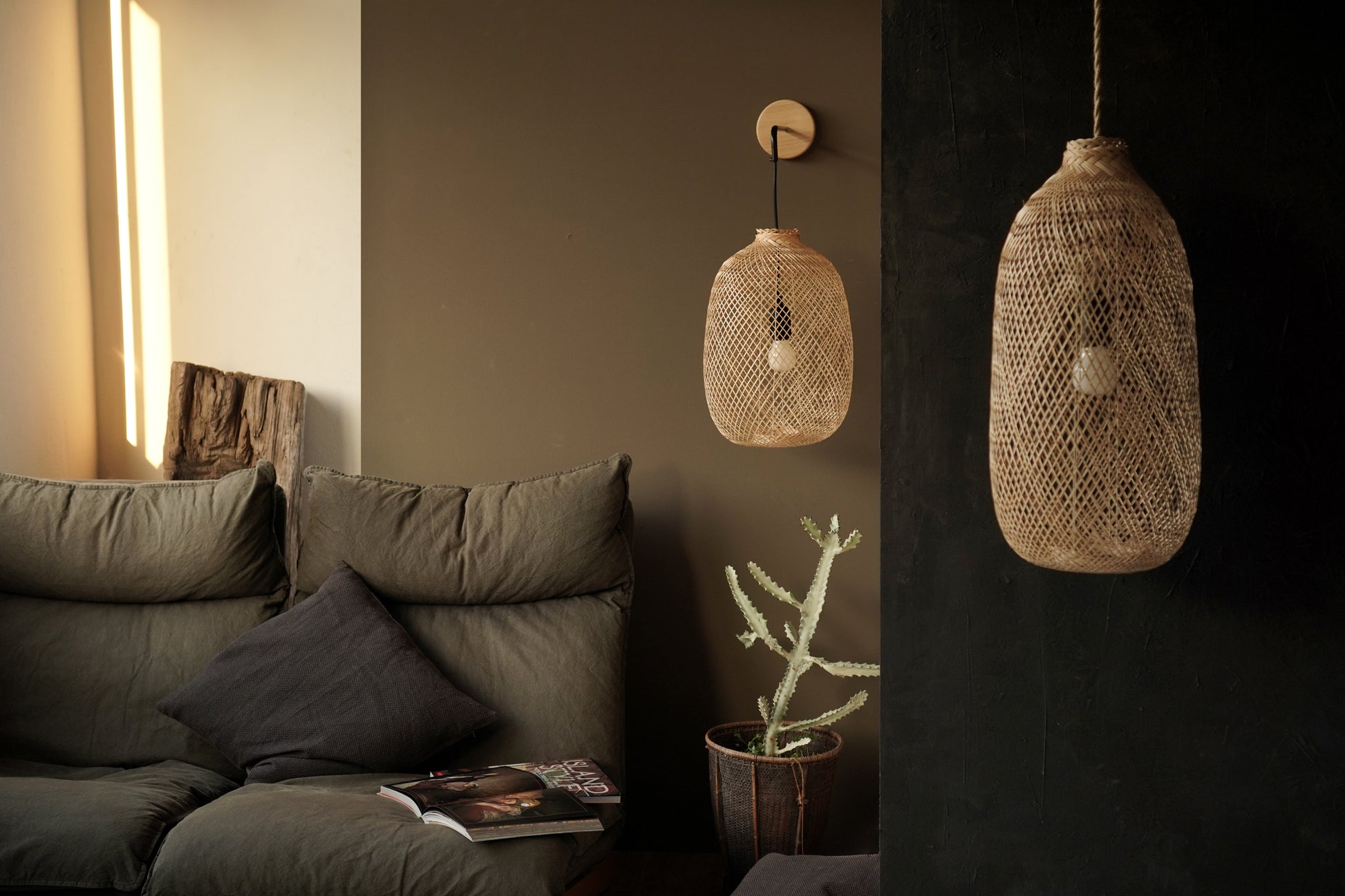 Flexible Bamboo Pendant Light - PL05 Natural Color