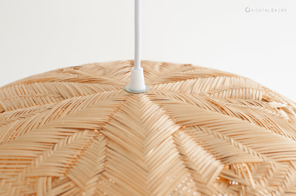 Woven Bamboo Bowl Pendant Light, Large - PL11