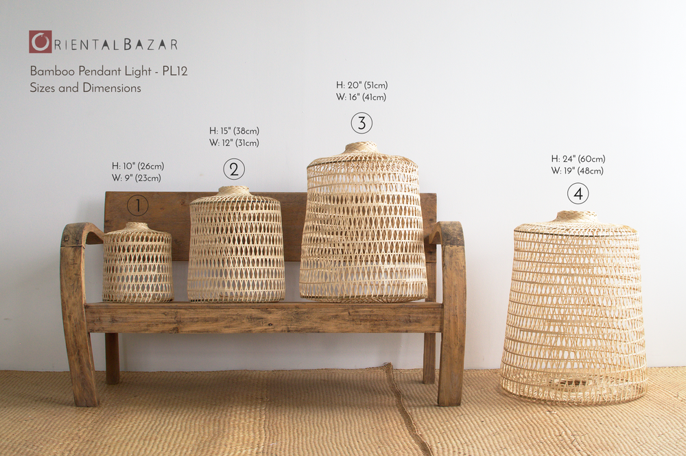 Ancient Bamboo Pendant Lantern - PL12