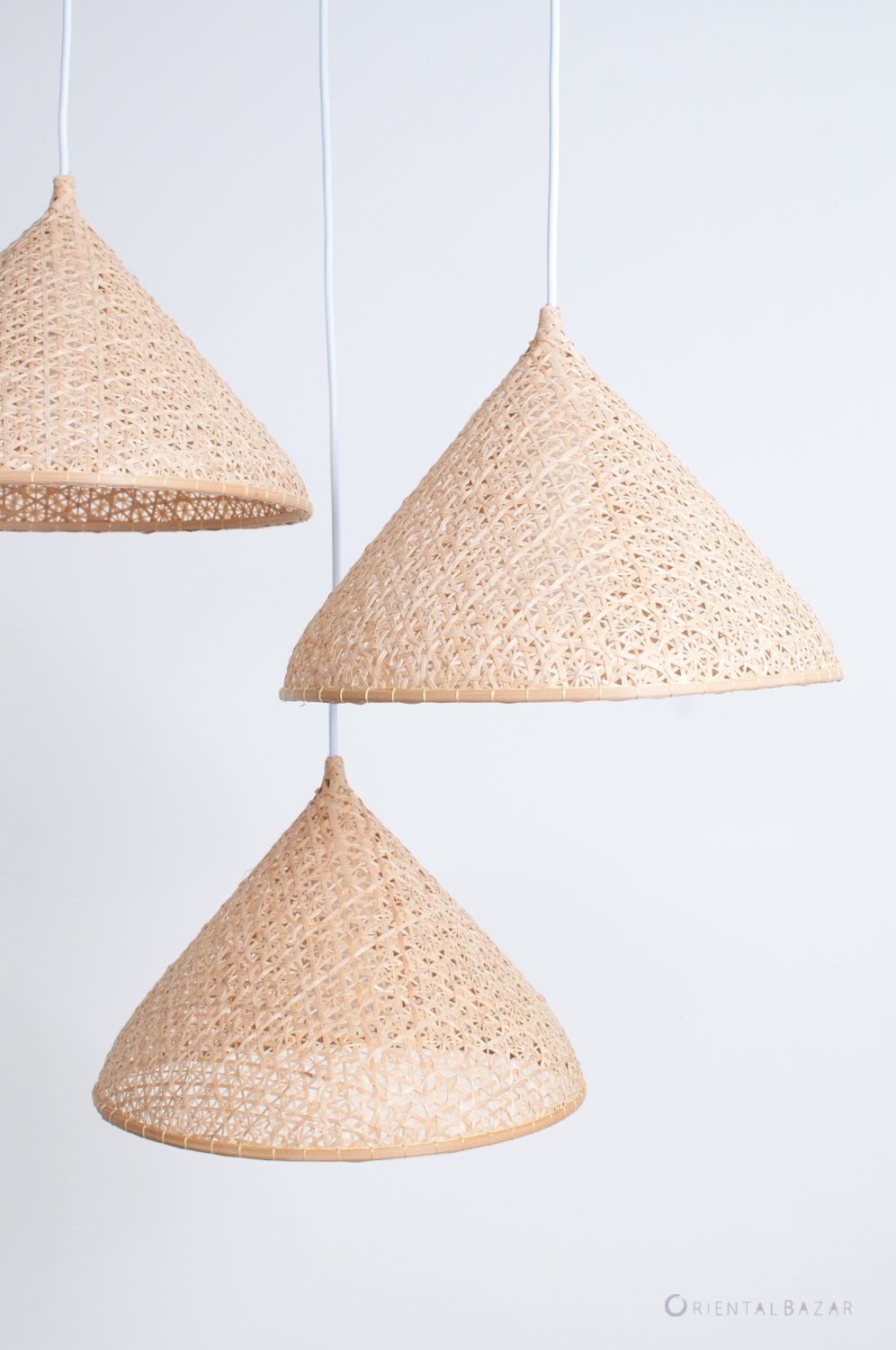 Bamboo Lampshade, Artisan Earthy Pendant, Boho Light, Natural Bamboo Hanging Lamp, Wicker Suspension Luminaire, Woven Kitchen Lamp,Geometric