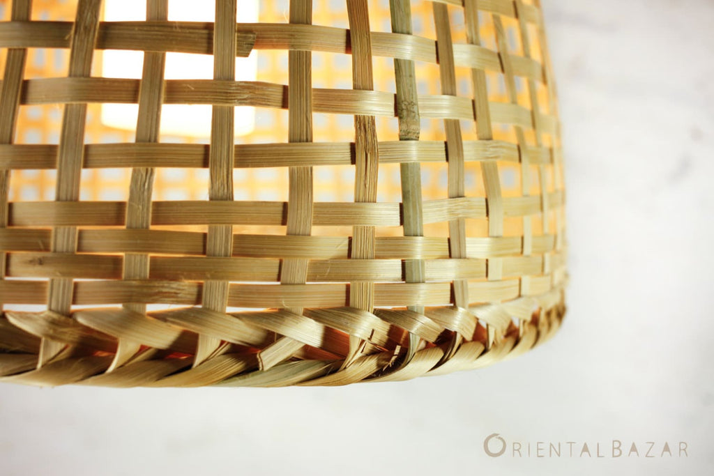 Bamboo Pendant Light, Basket Pendant Lamp, Woven Bamboo Basket Light, Hanging Lamp, Oversized Lamp, Bamboo Light Fixture, Artisan Lamp Shade